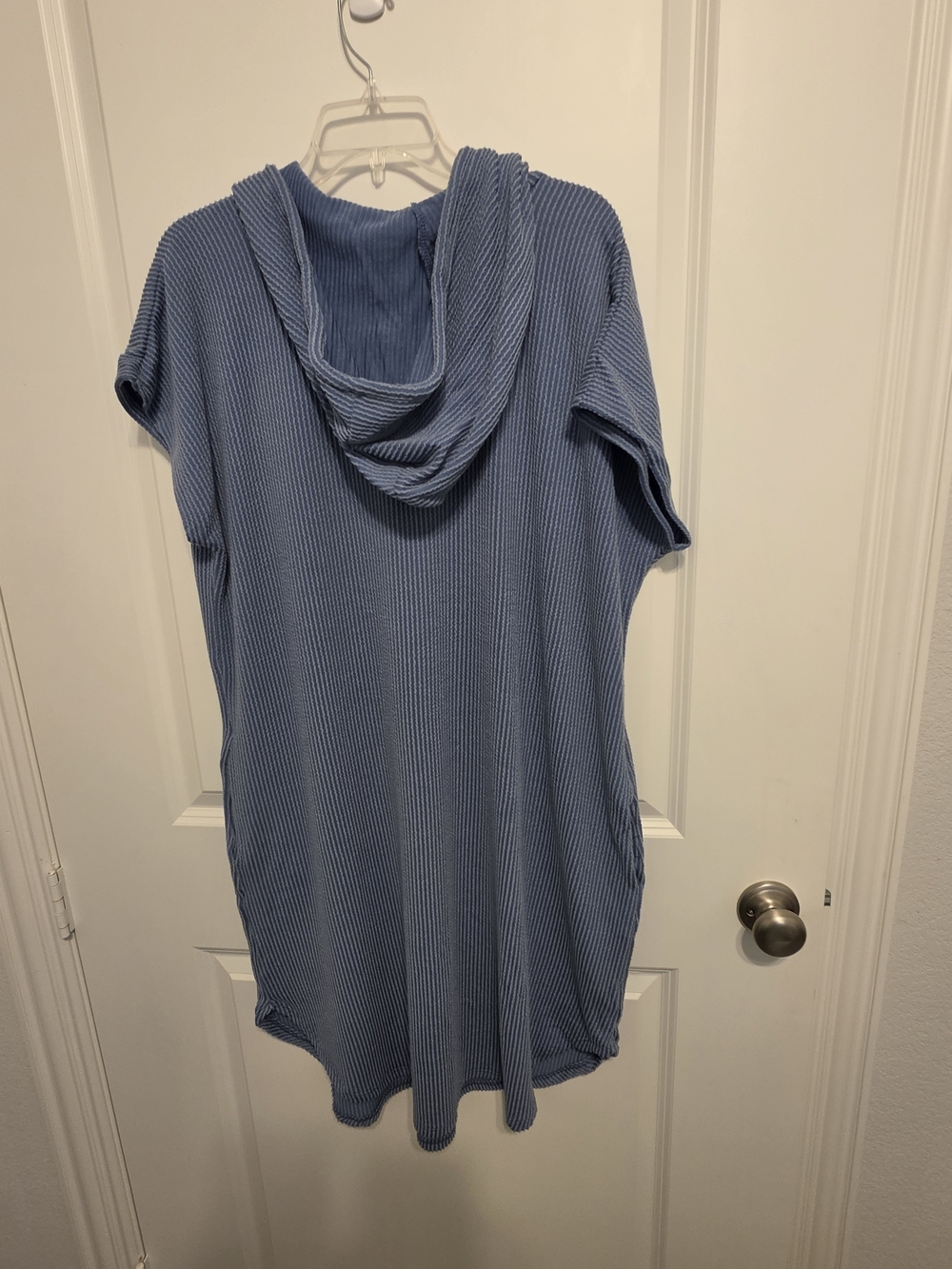 HEIMISH USA Blue Ribbed Hooded Short-Sleeve Dress - Picture 3 of 4